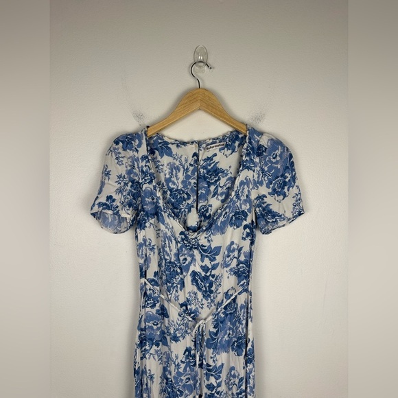 Reformation Marfa Blue White Floral Midi Dress Women’s Sz 4 - Picture 5 of 12